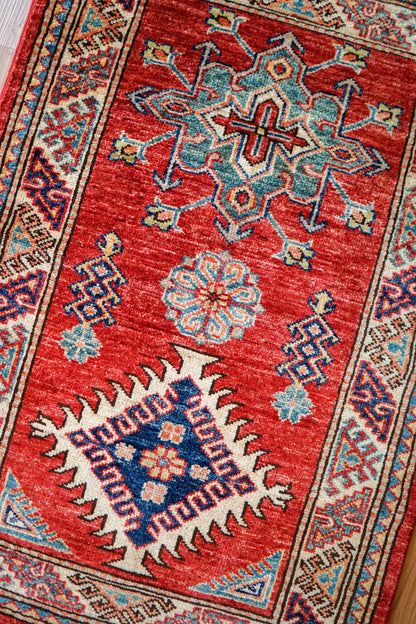  アフガニスタン絨毯 カザックラグ 92×63cm