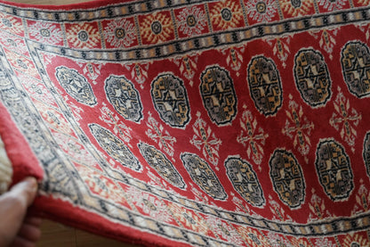  パキスタン手織り絨毯 トルクメンボハラ トライバルラグ 130×80cm