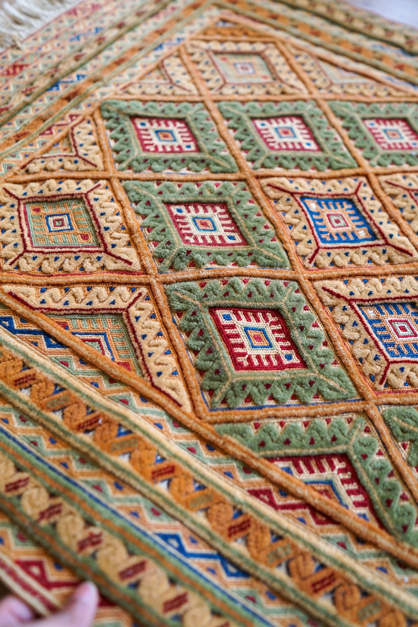  アフガニスタン 手織り マシュワニ キリムトライバルラグ Fine quality 116×81cm