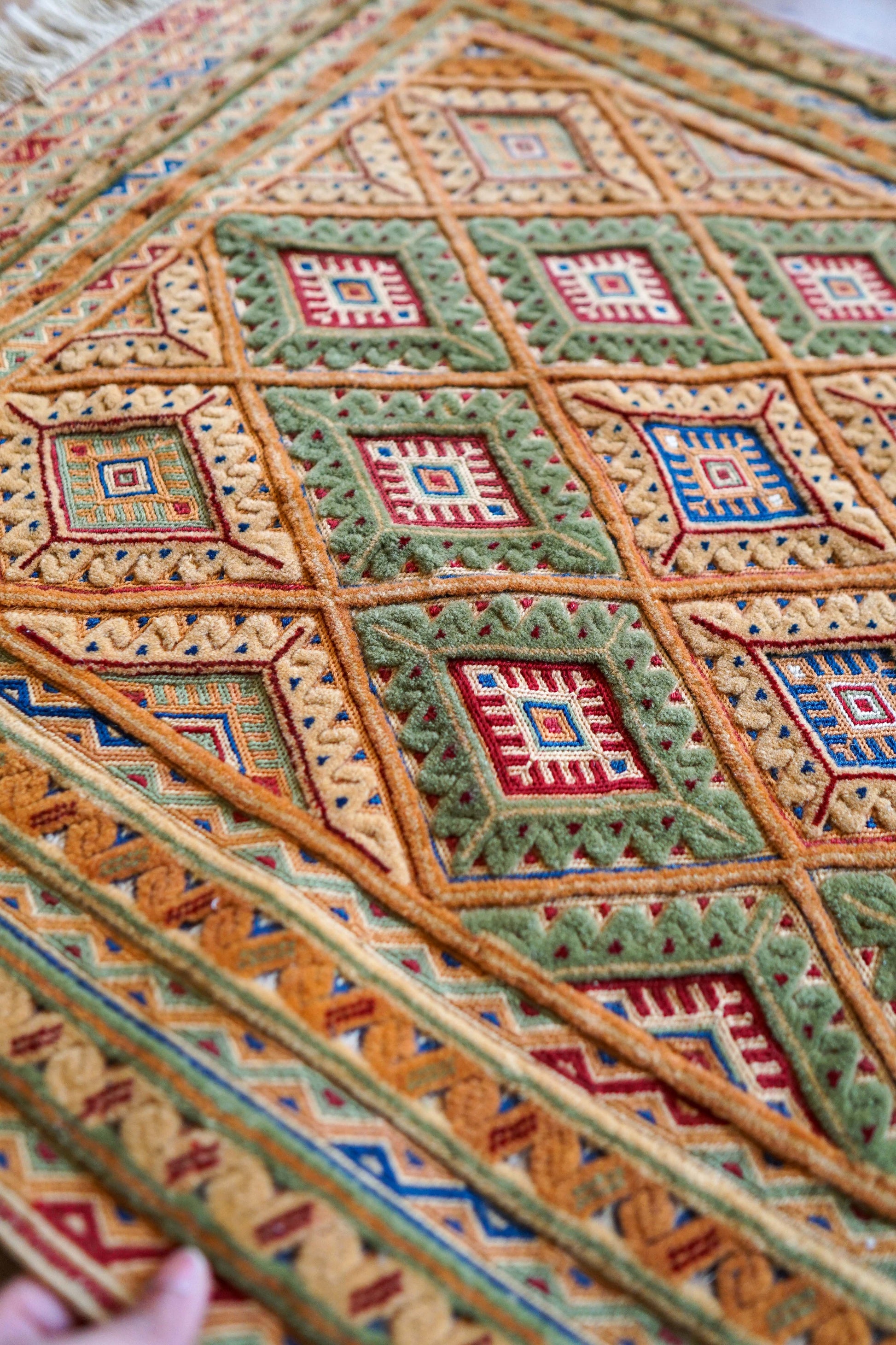  アフガニスタン 手織り マシュワニ キリムトライバルラグ Fine quality 116×81cm