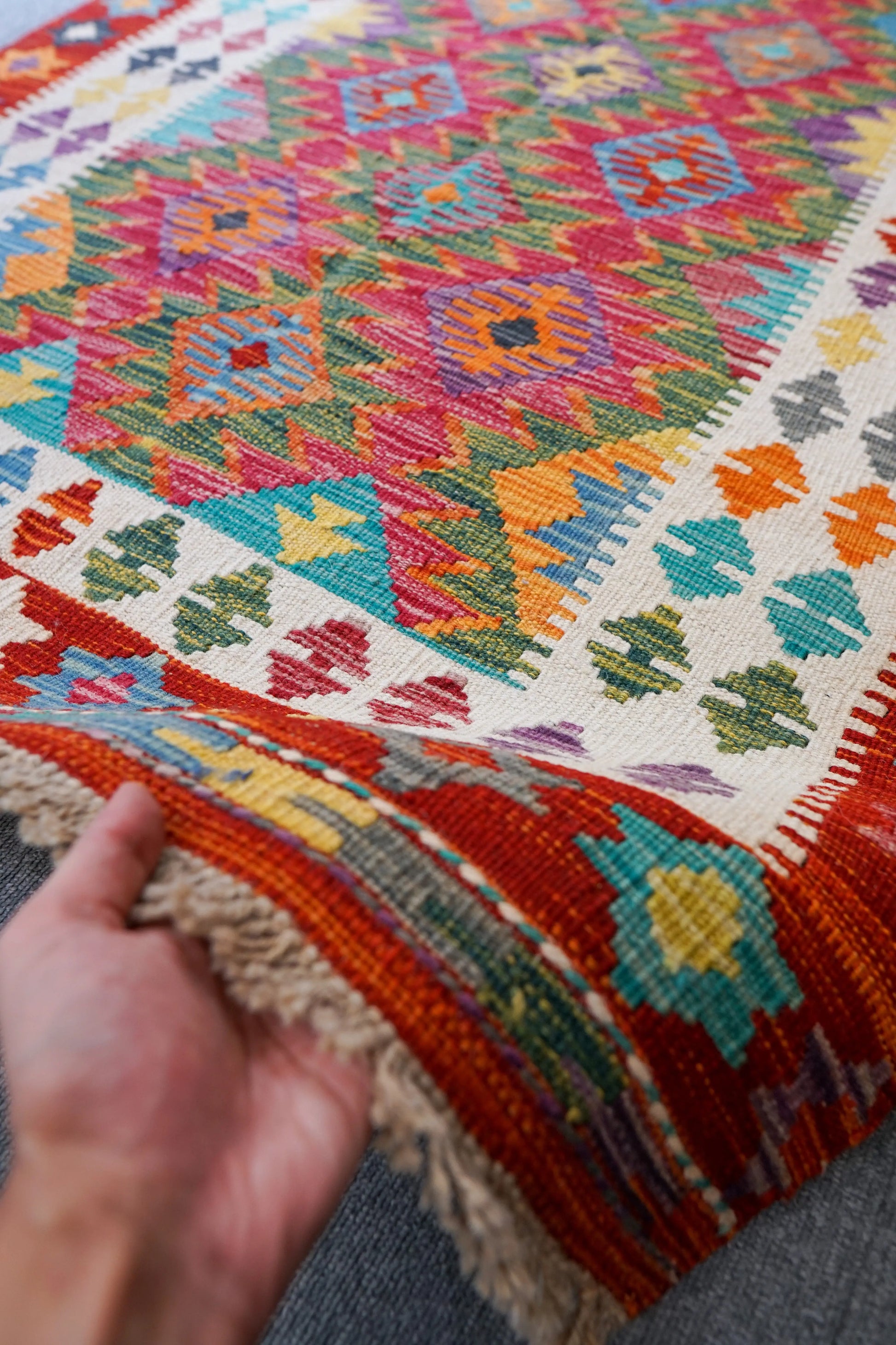 153×104cm　　アフガニスタン　手織り　キリム Decorworks