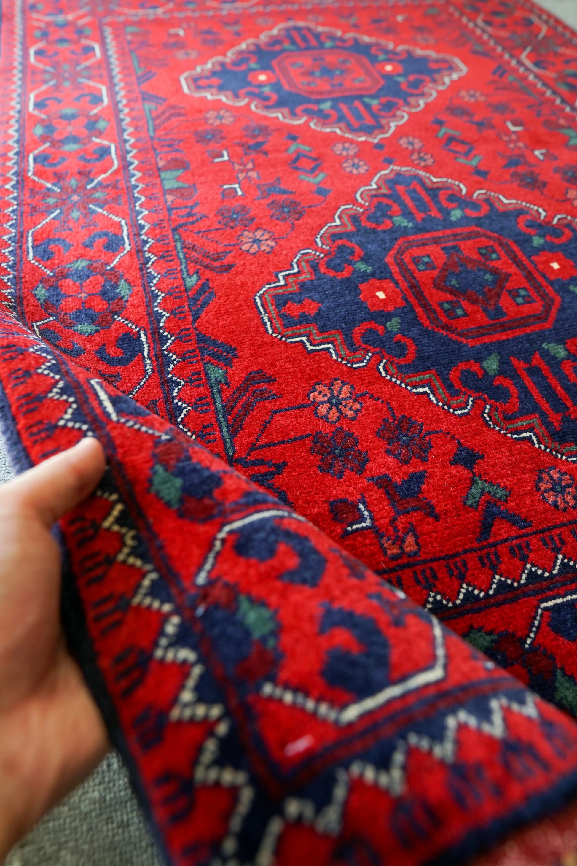 121×83cm アフガニスタン手織り絨毯 カールモハメディ - Decorworks