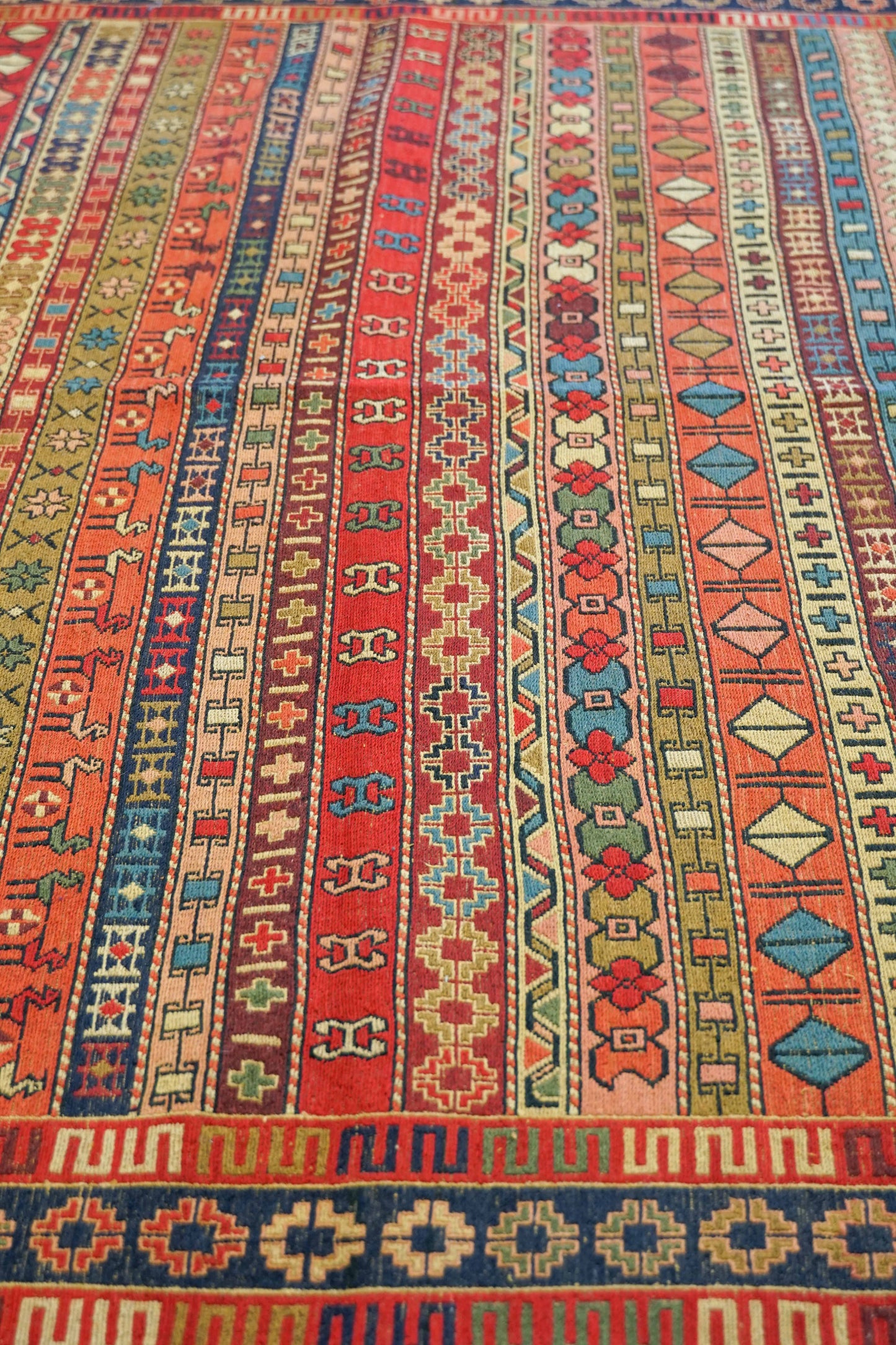  手織りペルシャ オールド シルジャンキリム ウールラグ 298×195cm