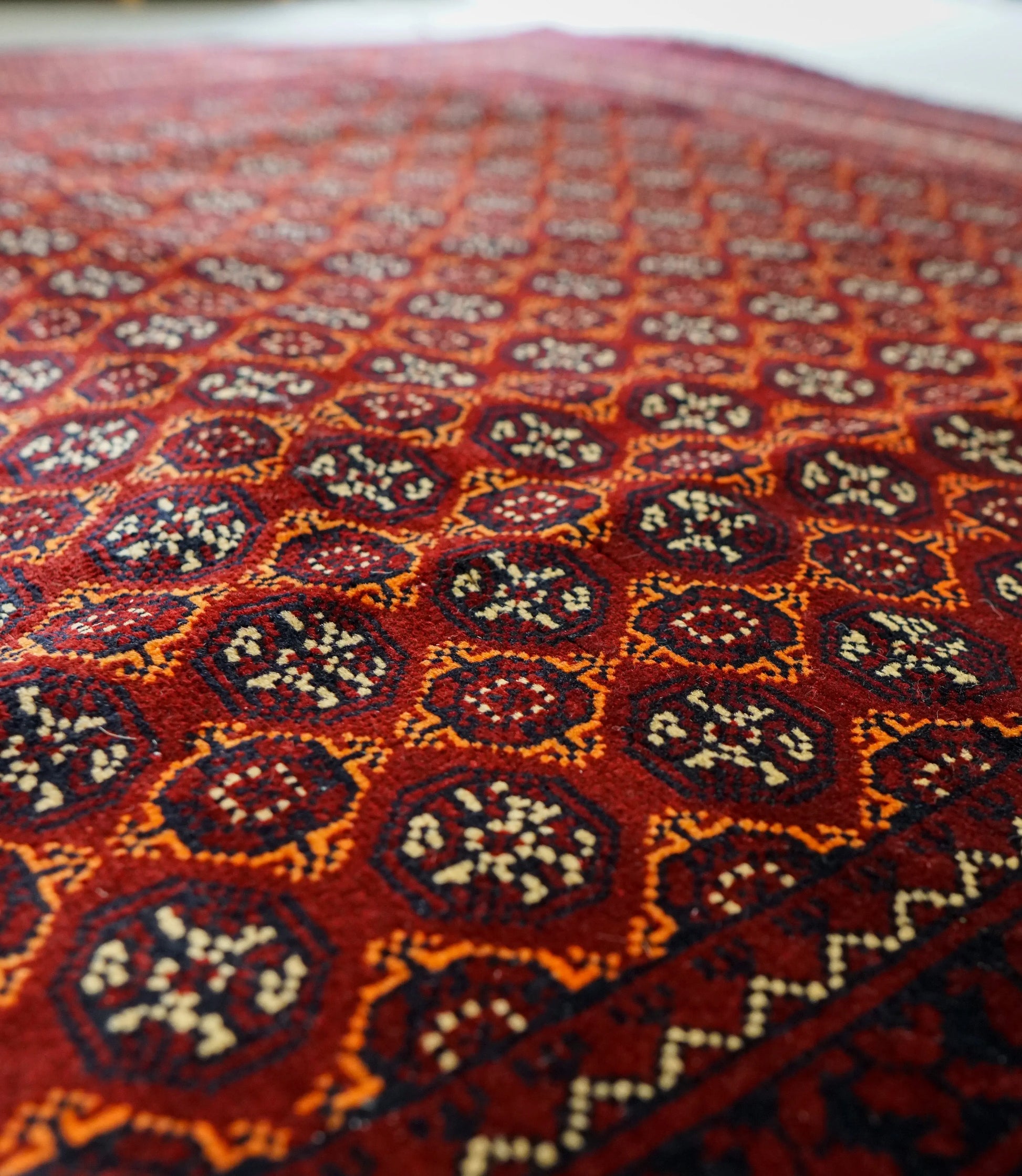 295×190cm アフガニウタン 手織り絨毯 ホジャロシュナイ トルクメン ボハララグ Decorworks