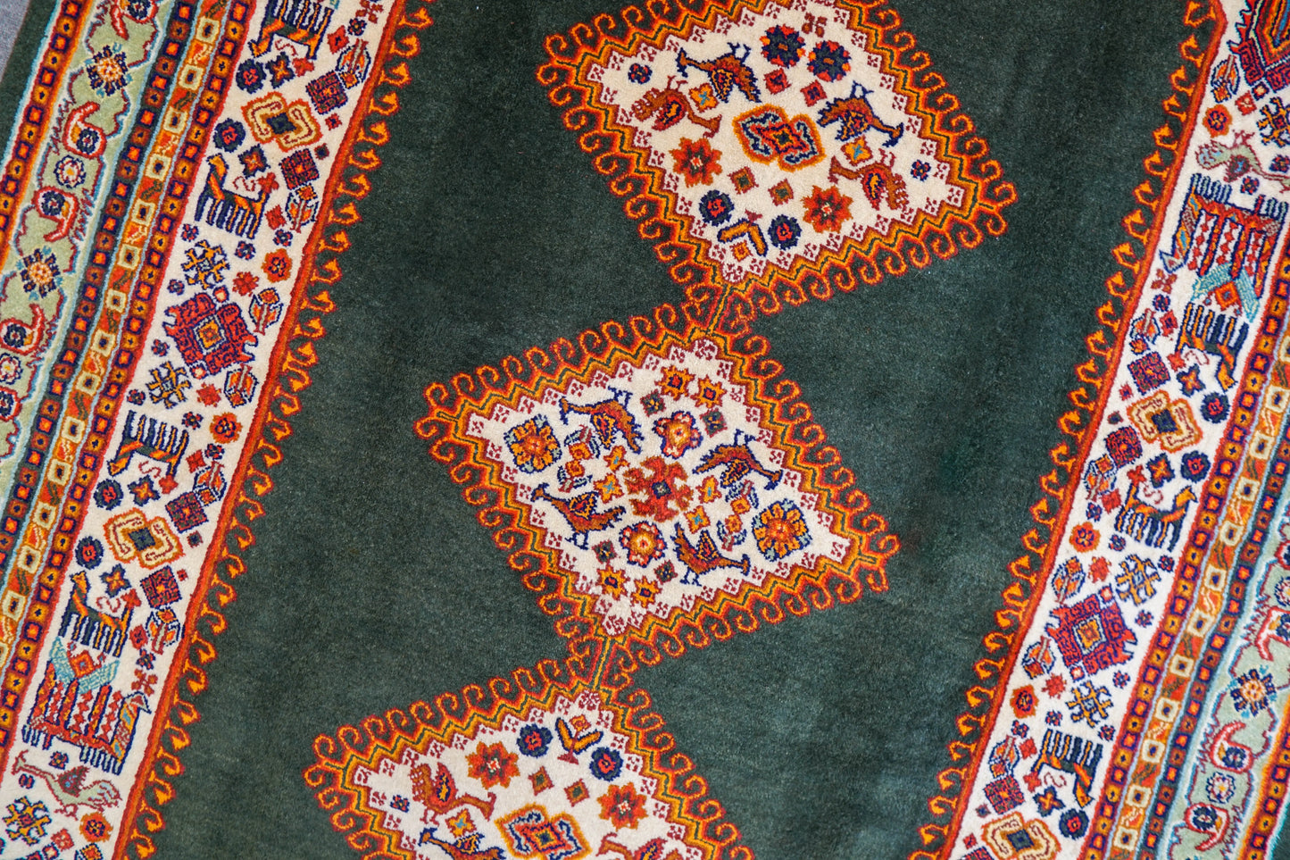 200×146cm  ペルシャ ガシュガイ 手織り絨毯 Decorworks