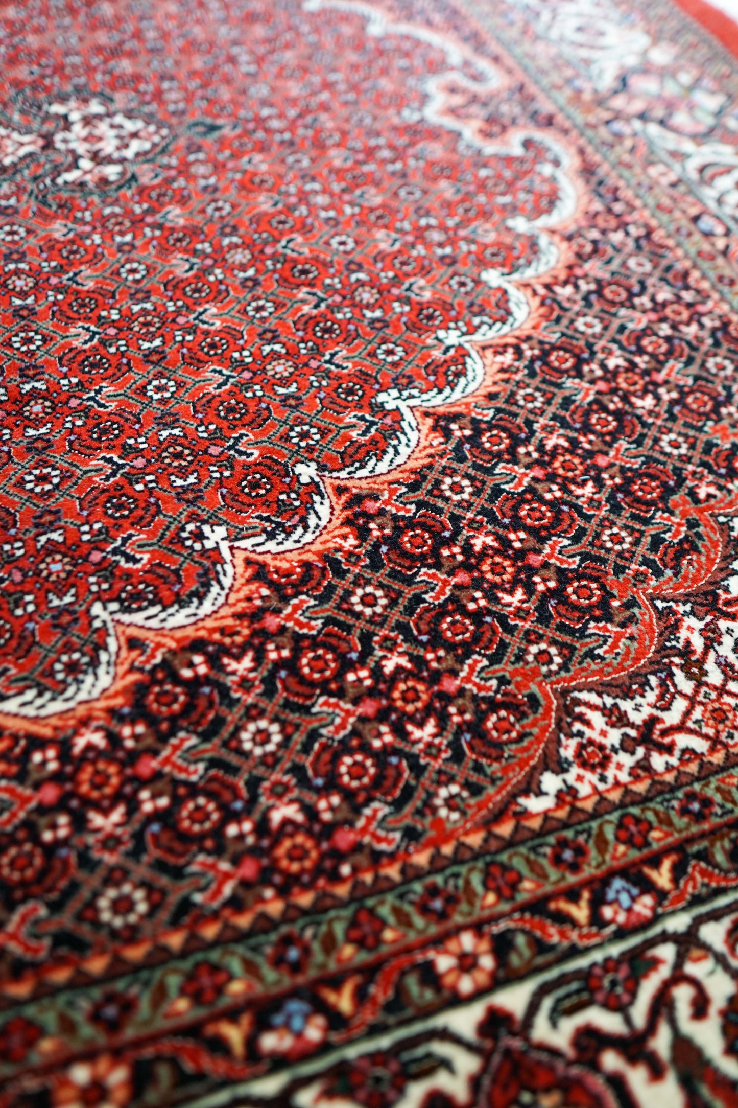 ペルシャ絨毯 ビジャール産 228×152cm ビジャー｜高品質タカーブ織り マヒデザイン メリノウール 手織りラグ