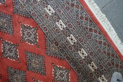 Collection パキスタン手織り絨毯 302×245cm トライバルデザイン ウールラグ