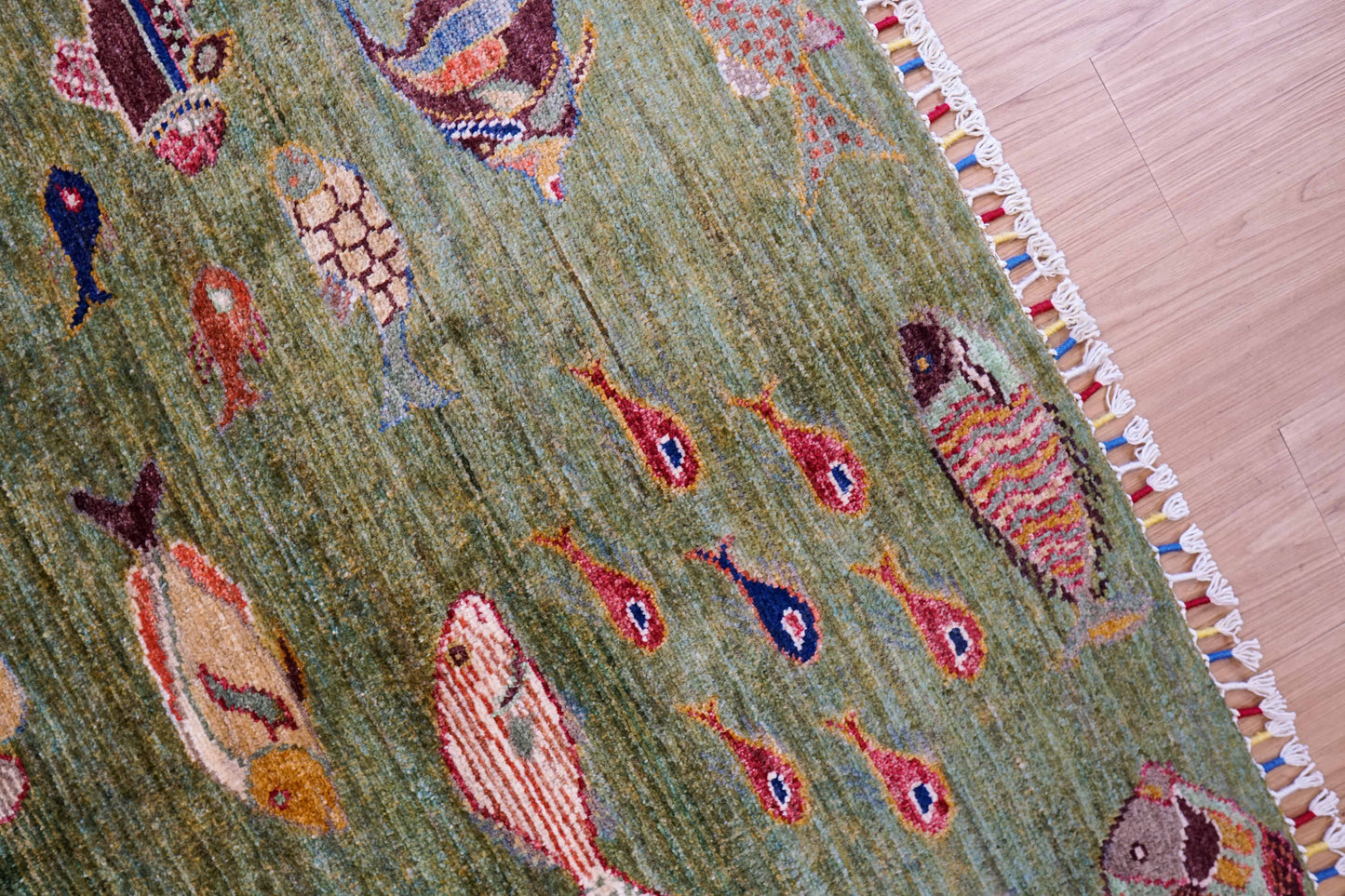  アフガニスタン手織り絨毯 ガズニ地方 手紡ぎウール手織り絨毯 177×122cm 草木染め