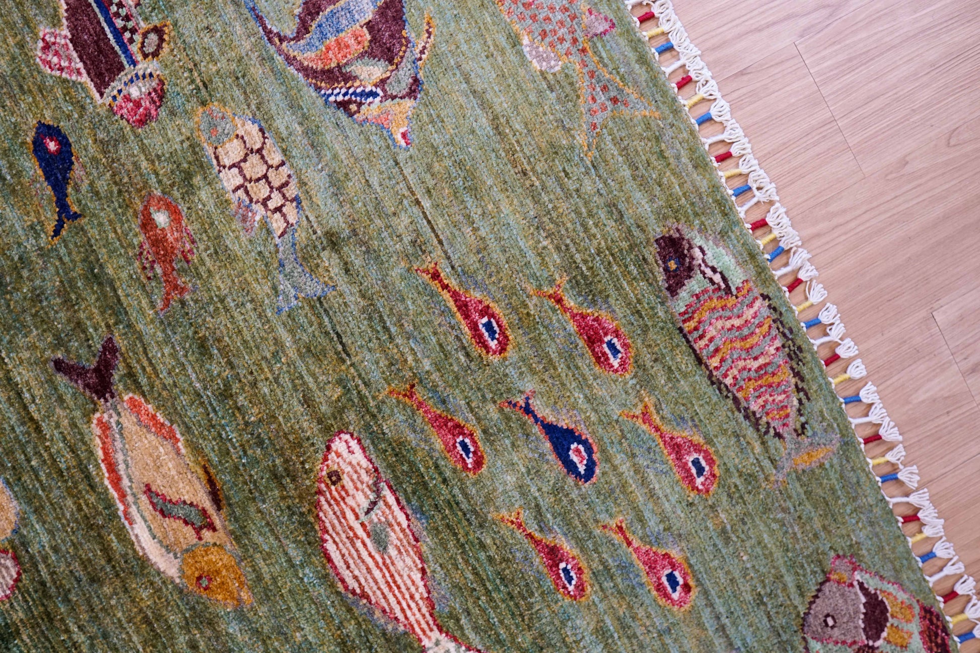  アフガニスタン手織り絨毯 ガズニ地方 手紡ぎウール手織り絨毯 177×122cm 草木染め