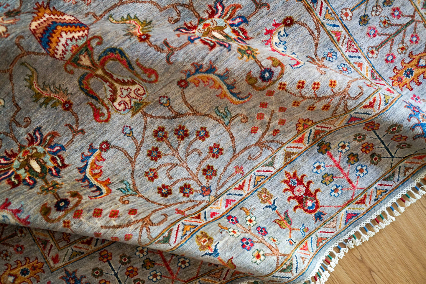  アフガニスタン手織り絨毯 ガズニ  243×176cm｜手紡ぎウール×草木染め