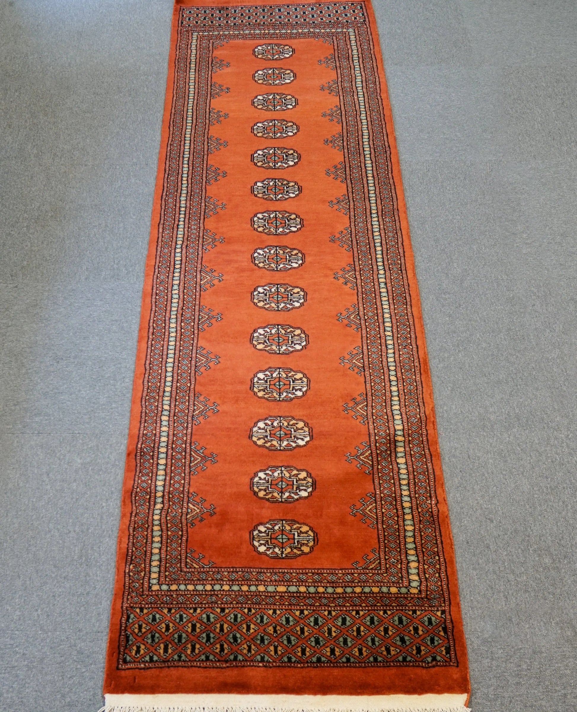 256×78cm パキスタン手織り絨毯 トルクメン ボハララグ Decorworks