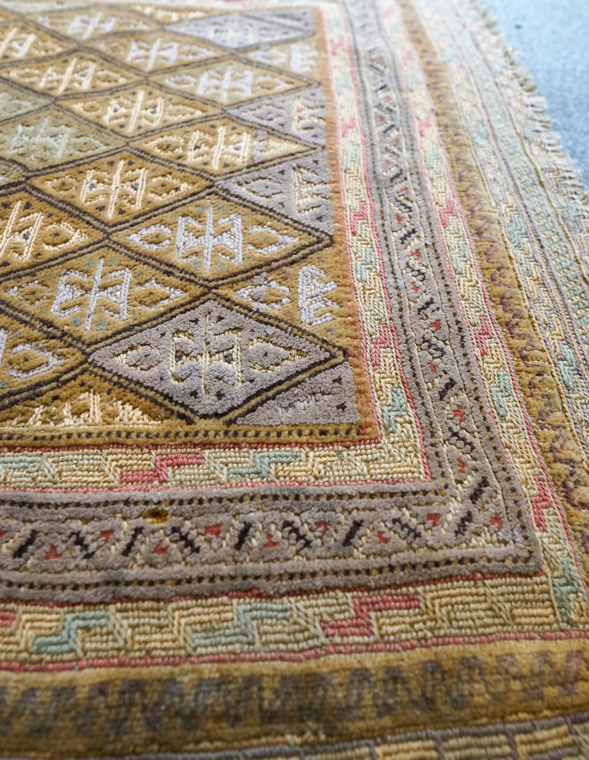 108×75cm アフガニスタン オールドマシュワニキリム 手織り 絨毯 Decorworks