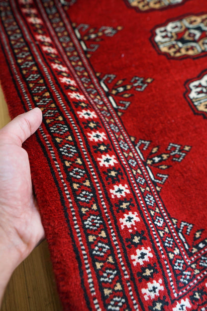  トルクメン ボハラ 手織り パキスタン絨毯 88×63cm 玄関マット