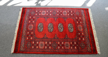 114×80cm トルクメン ボハララグ 手織り絨毯 パキスタン絨毯 Decorworks