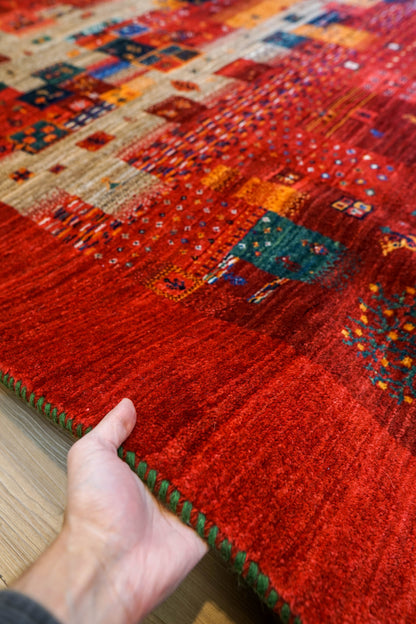 ペルシャ絨毯 カシュクリ ギャッベ リズバフトギヤべ 240×172cm