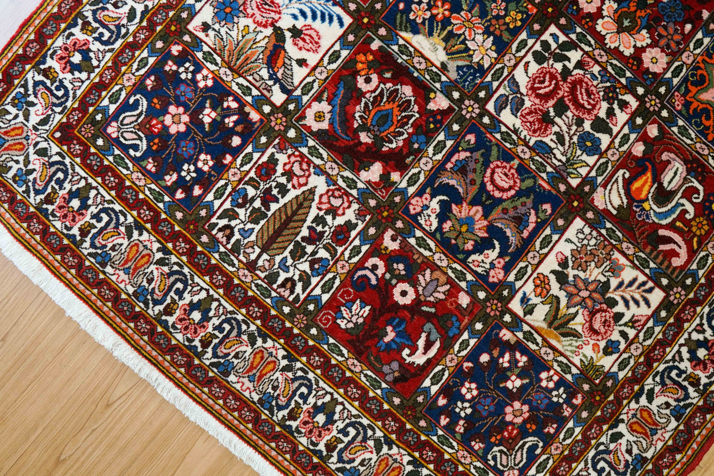  パキスタン手織り絨毯 玄関マット 88×65cm