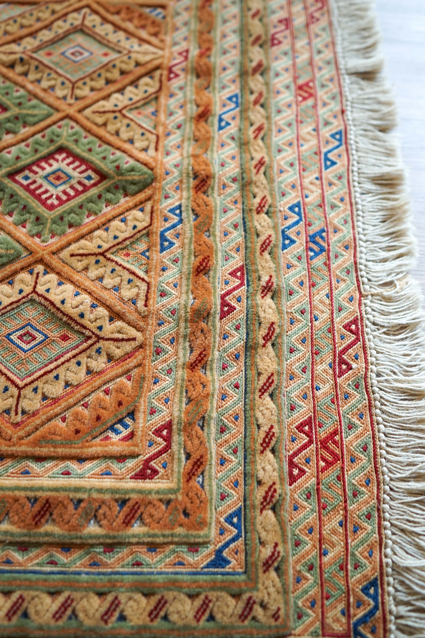  アフガニスタン 手織り マシュワニ キリムトライバルラグ Fine quality 116×81cm