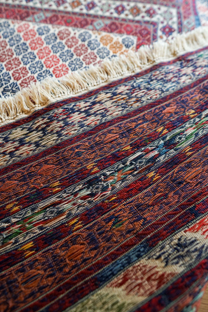  ペルシャ手織りキリム 200×125cm｜伝統トライバルラグ 平織りラグ ウール100％