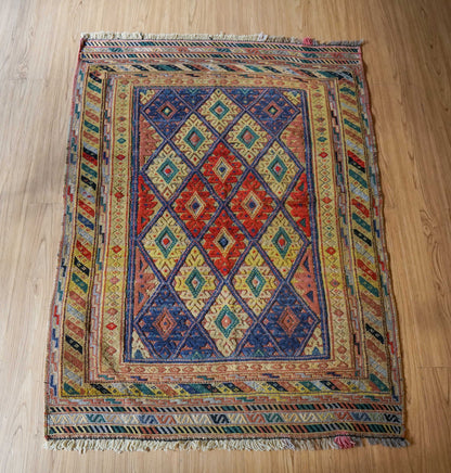  手織り マシュワニ キリム126×93cm　