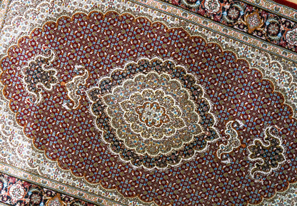  154×100cm 手織り ペルシャ絨毯 タブリーズ産　50RAJ