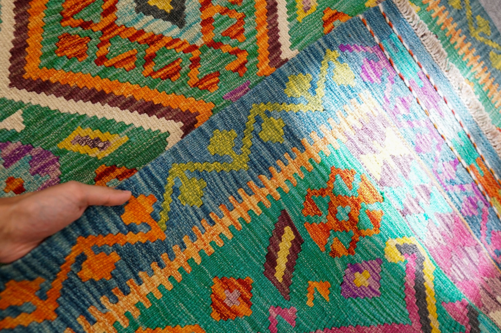 147×100cm　　アフガニスタン　手織り　キリム　　 Decorworks