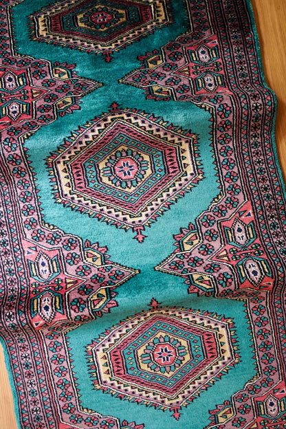  オールド パキスタン手織り絨毯 ランナー 290×75cm トライバルラグ
