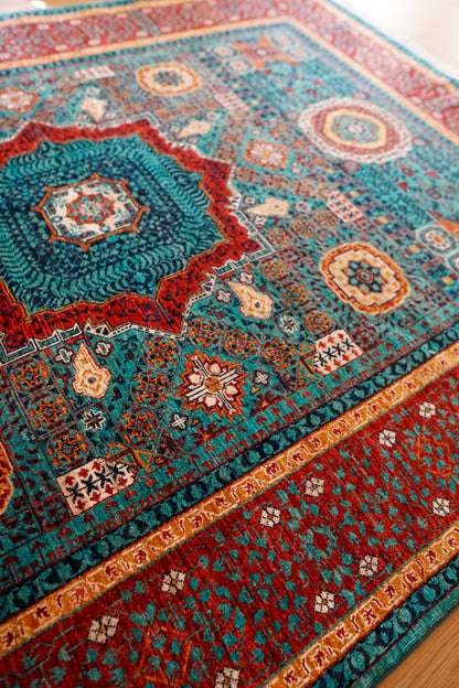  アフガニスタン手織り絨毯  ウールラグ 247×176cm ガズニーウール オリエンタルラグ fine quality