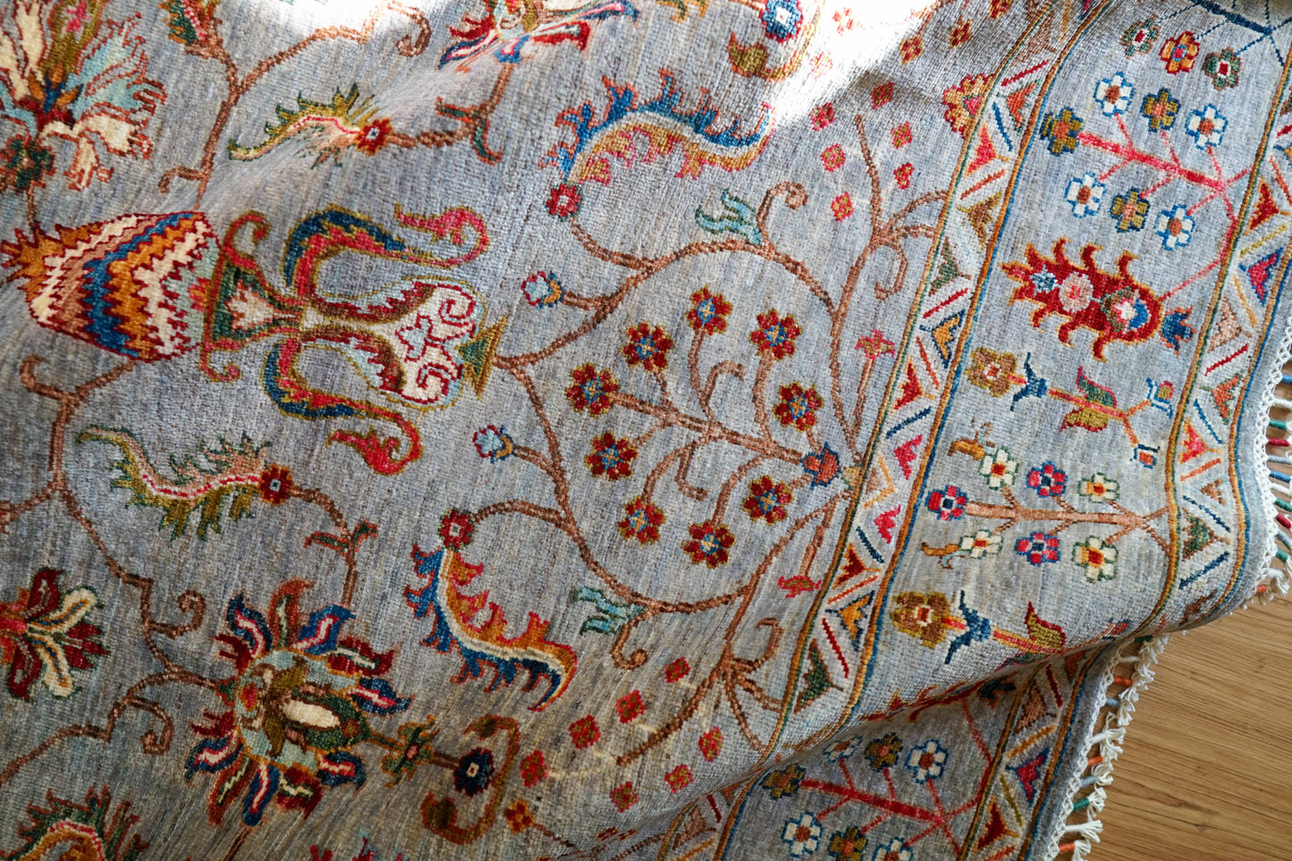  アフガニスタン手織り絨毯 ガズニ  243×176cm｜手紡ぎウール×草木染め