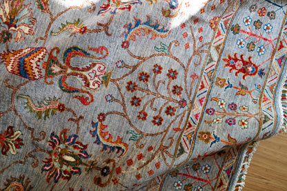  アフガニスタン手織り絨毯 ガズニ  243×176cm｜手紡ぎウール×草木染め