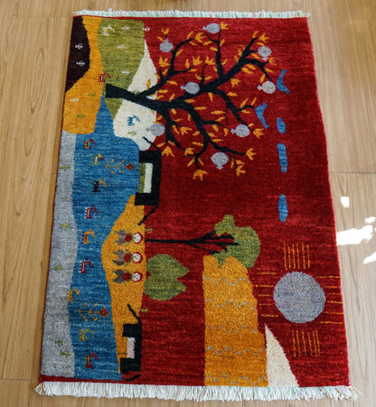 ペルシャ手織り カシュクリギャッベ リーズバフト 91×63cm｜アートギャッベ｜選び抜かれた上質ウール