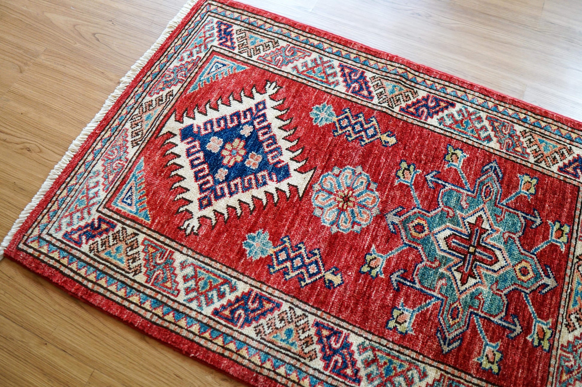  アフガニスタン絨毯 カザックラグ 92×63cm