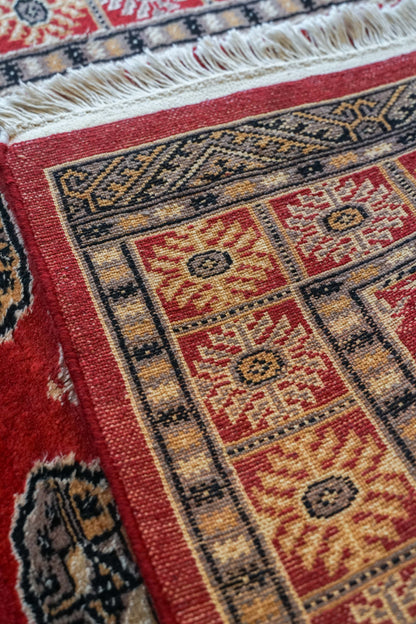  パキスタン手織り絨毯 トルクメンボハラ トライバルラグ 130×80cm