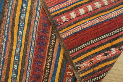  　アフガニスタン手織りキリム　ランナー 312×63 トライバルラグ ヴィンテージ