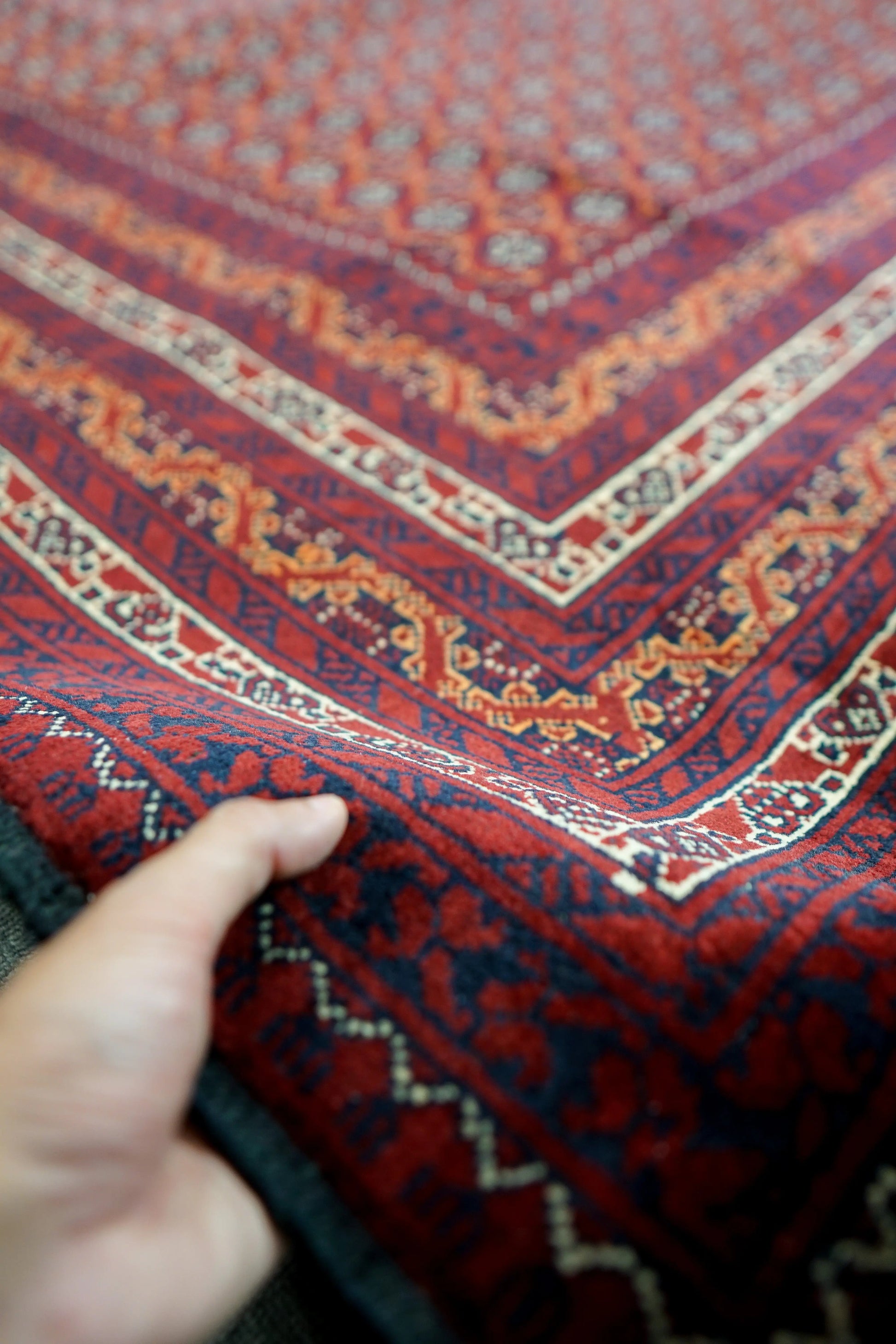 295×190cm アフガニウタン 手織り絨毯 ホジャロシュナイ トルクメン ボハララグ Decorworks