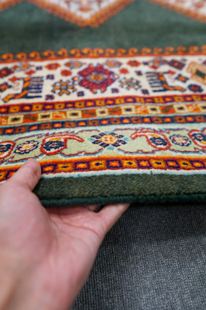 200×146cm  ペルシャ ガシュガイ 手織り絨毯 Decorworks