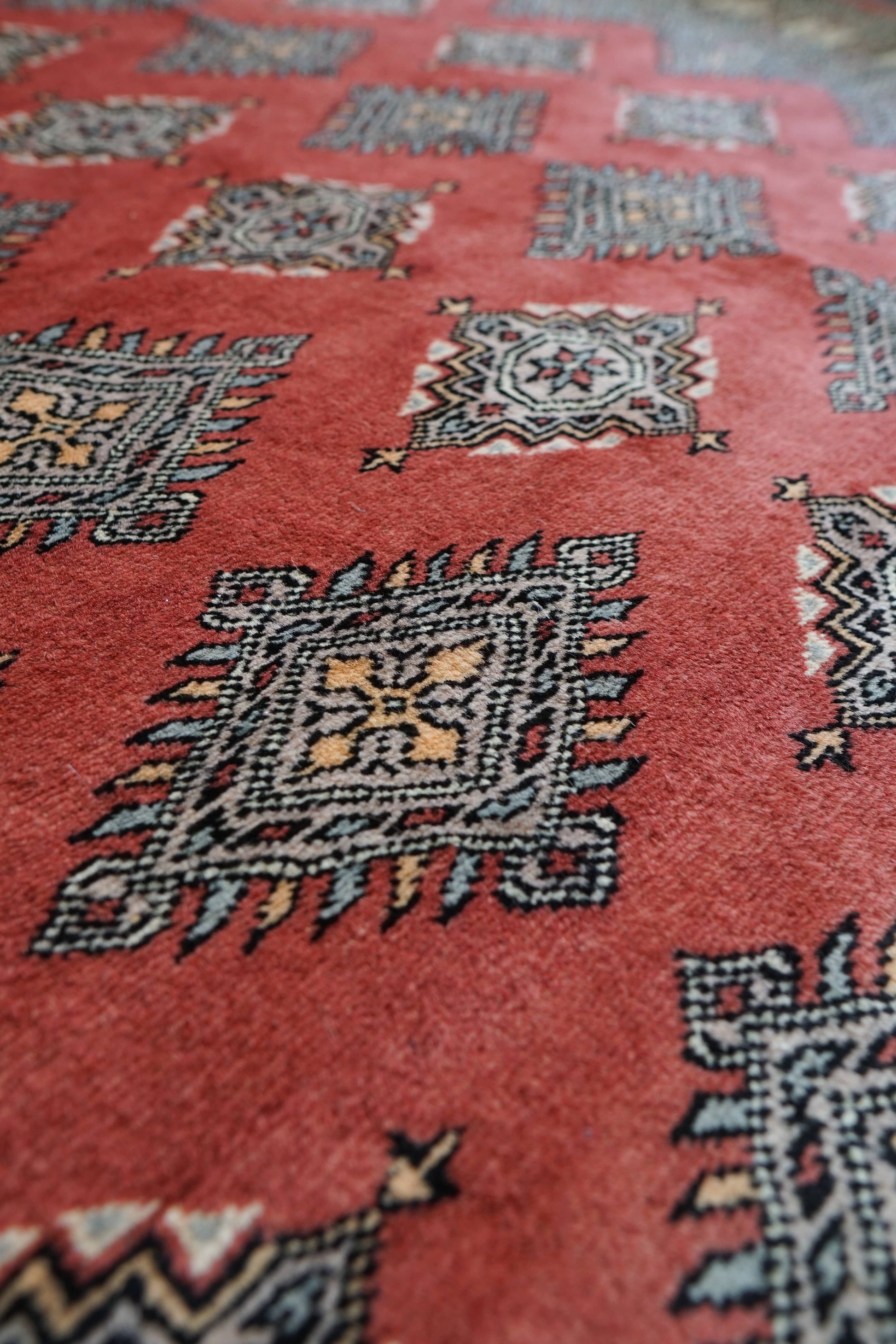 Collection パキスタン手織り絨毯 302×245cm トライバルデザイン ウールラグ