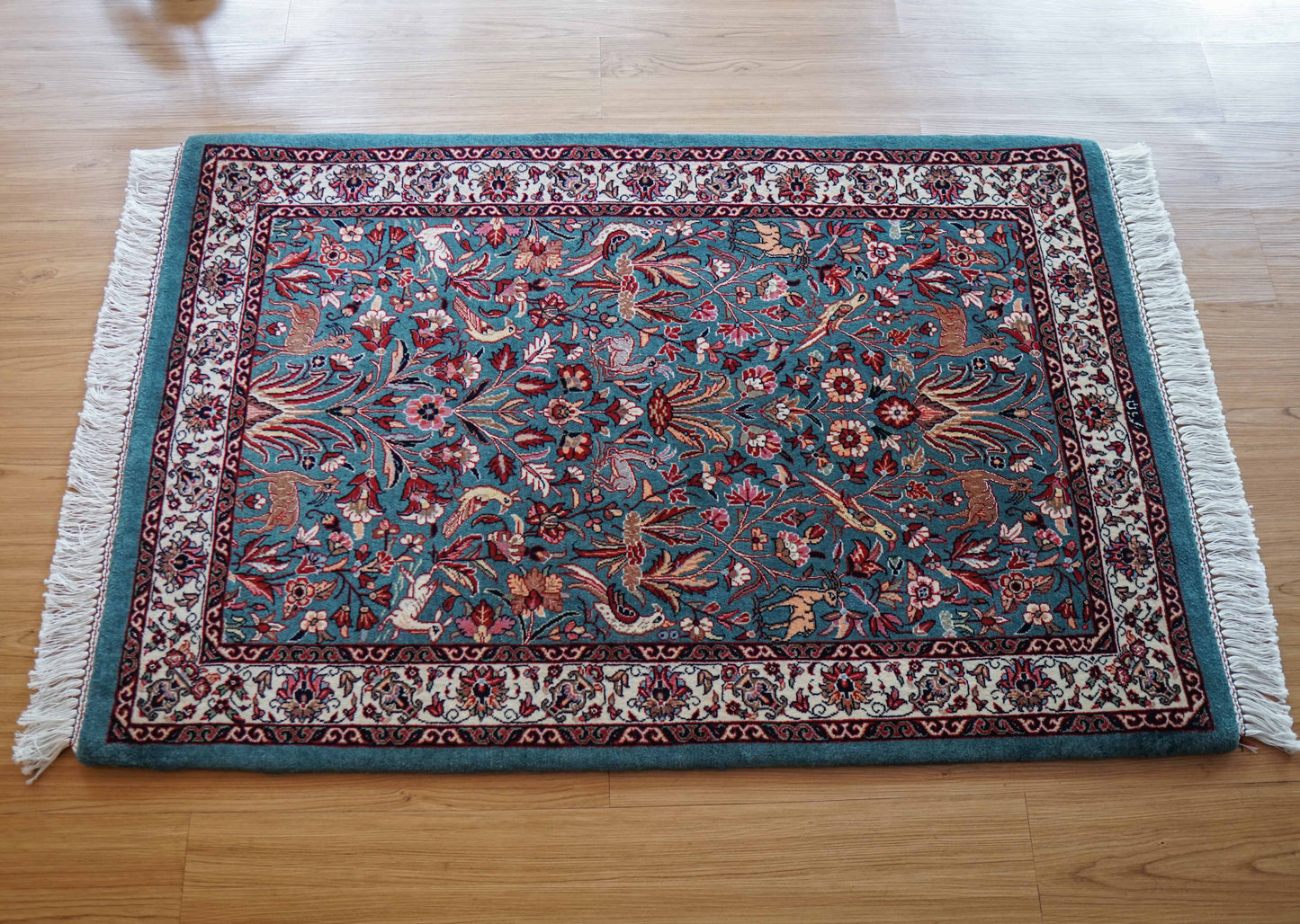  ペルシャ絨毯 アフシャル・ビジャー (afshar bijar) 130×84cm モハマドイアン工房 シカールガー（shikargah） 手織り ウール＆シルク