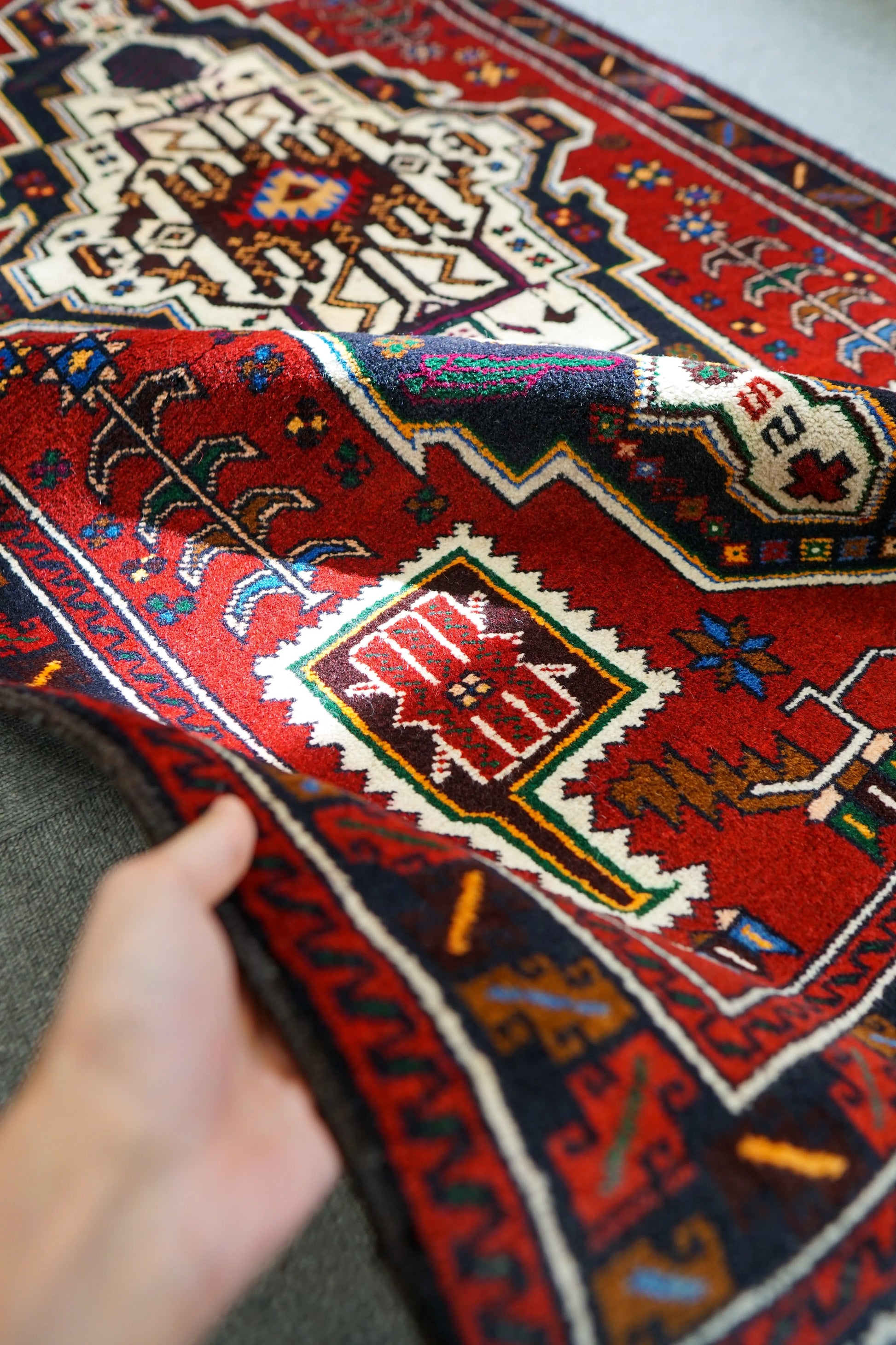 163×95cm ペルシャ 絨毯 バルーチ 手織り トライバルラグ Decorworks