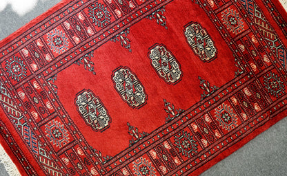 114×80cm トルクメン ボハララグ 手織り絨毯 パキスタン絨毯 Decorworks