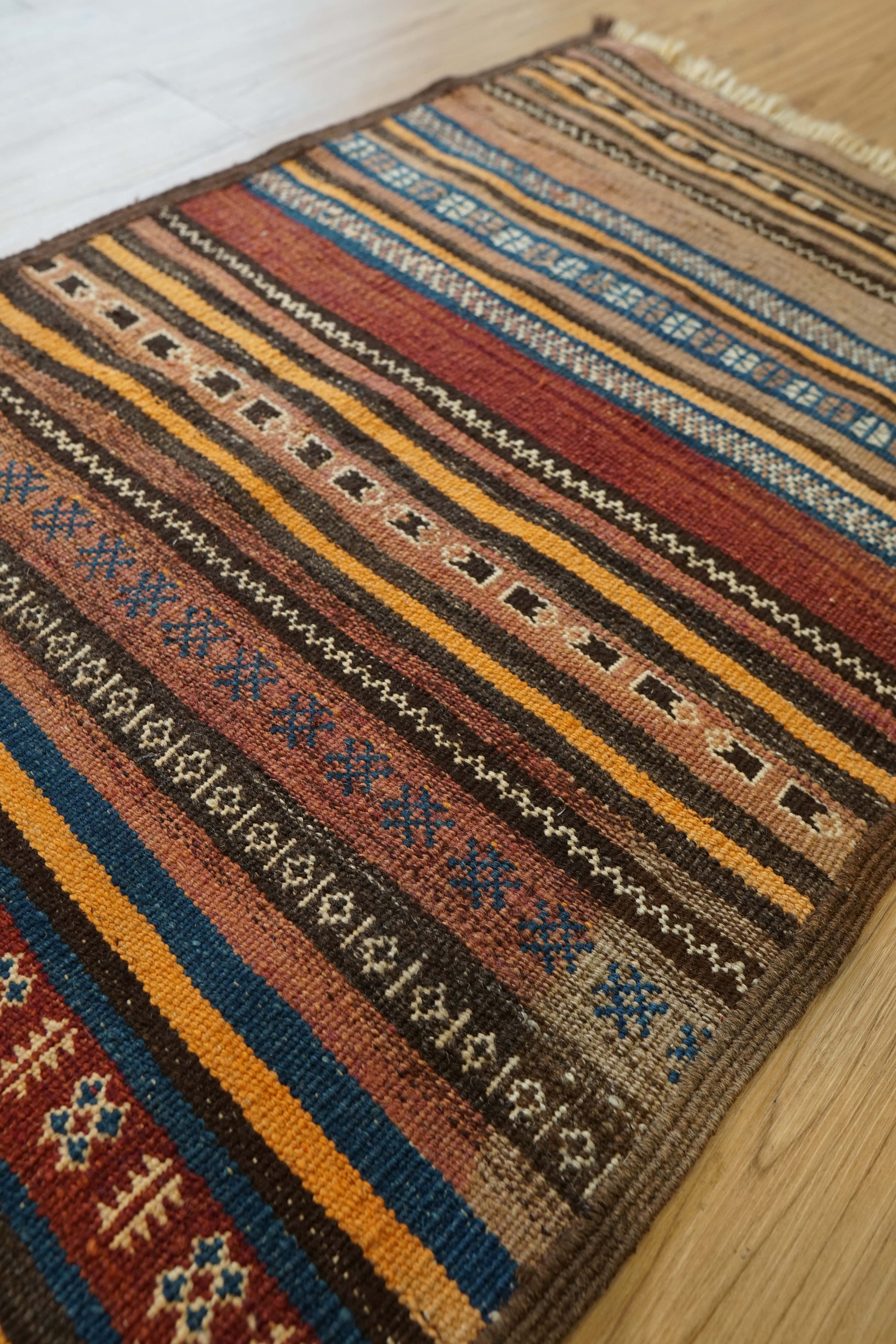  　アフガニスタン手織りキリム　ランナー 312×63 トライバルラグ ヴィンテージ