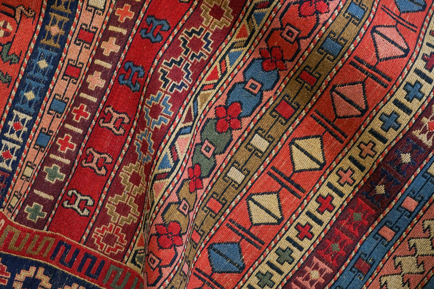  手織りペルシャ オールド シルジャンキリム ウールラグ 298×195cm