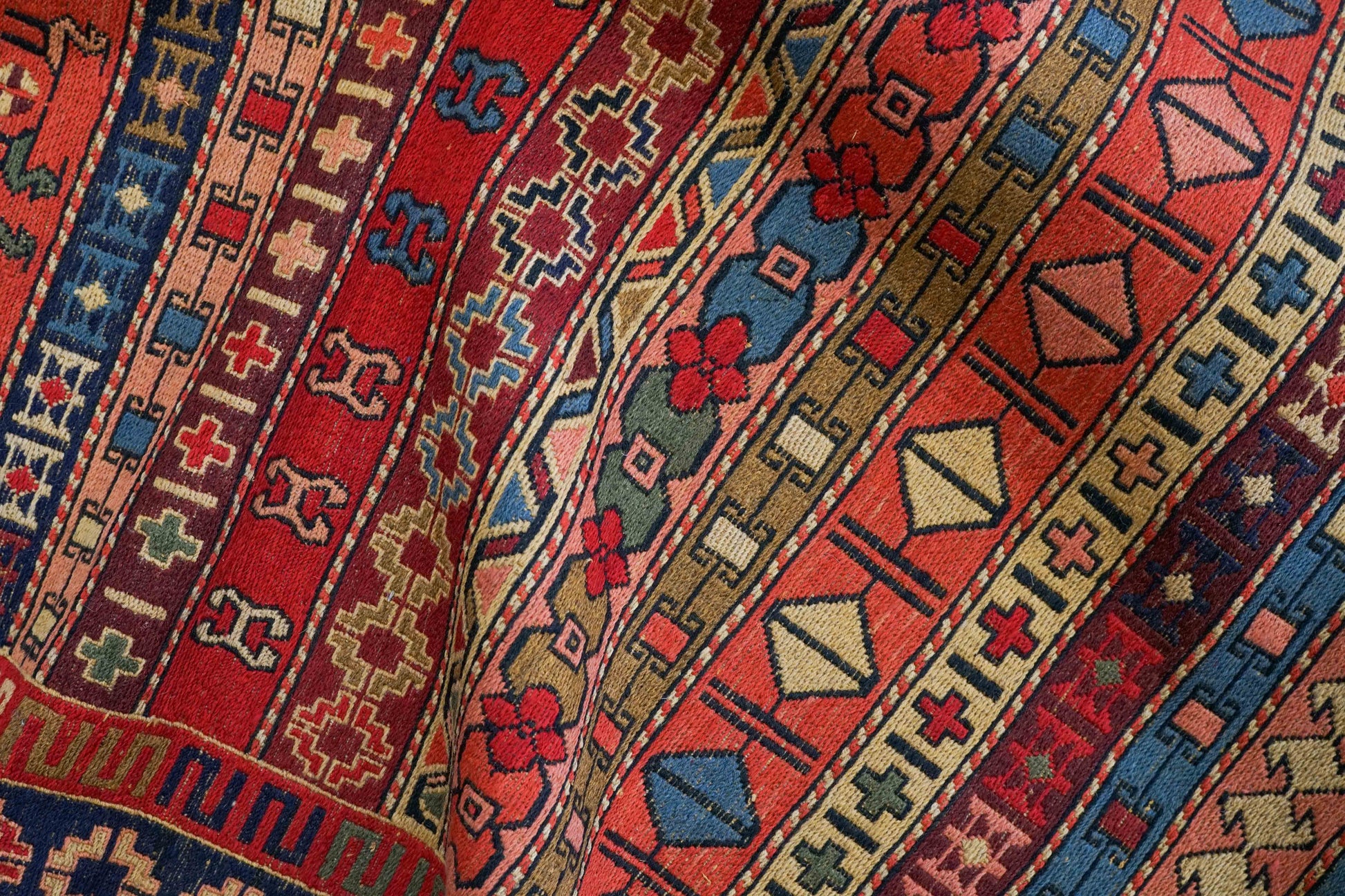  手織りペルシャ オールド シルジャンキリム ウールラグ 298×195cm