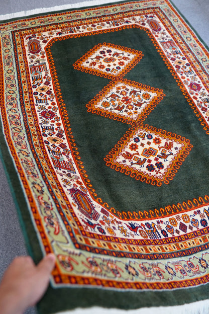 200×146cm  ペルシャ ガシュガイ 手織り絨毯 Decorworks