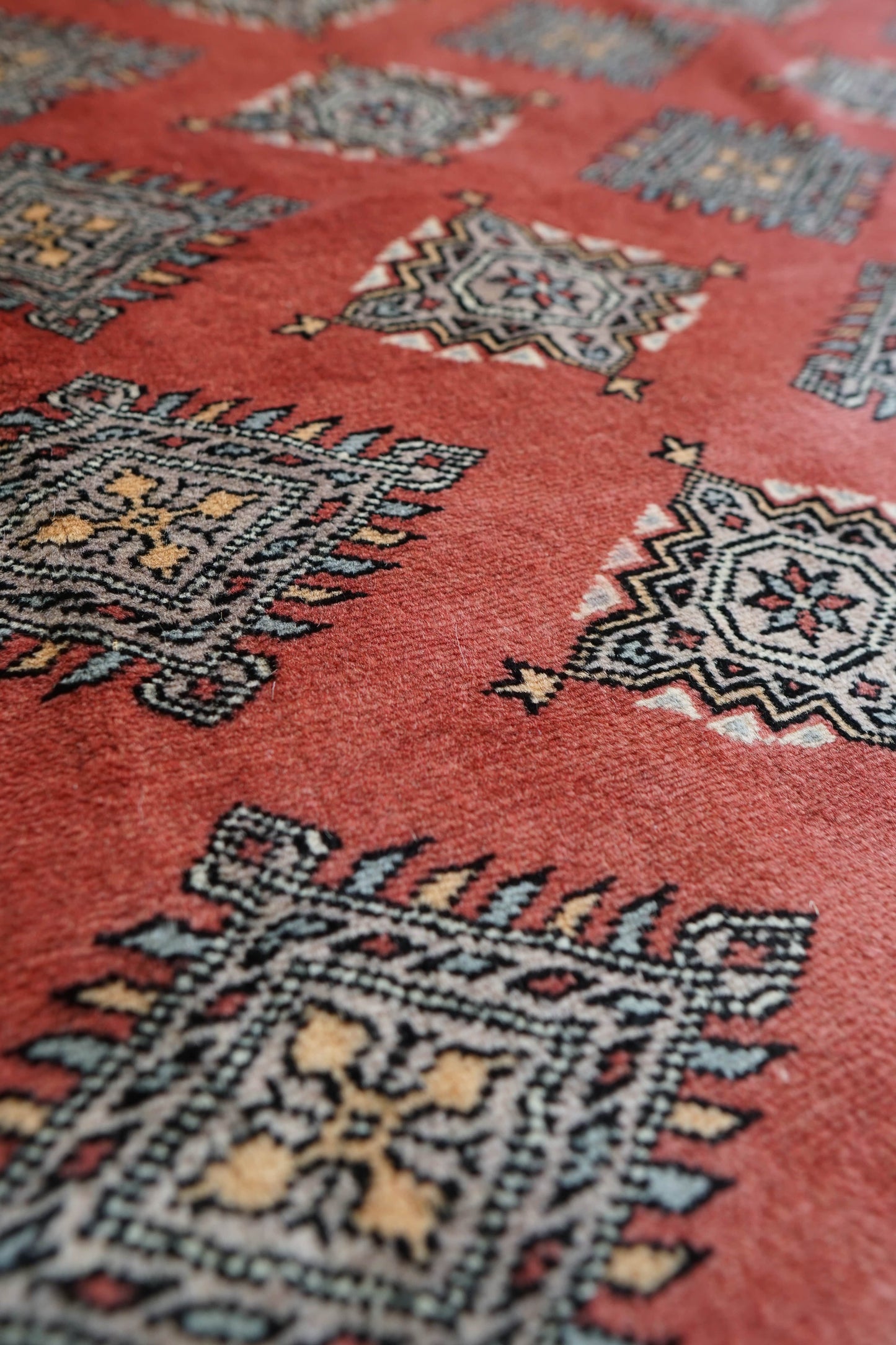 Collection パキスタン手織り絨毯 302×245cm トライバルデザイン ウールラグ