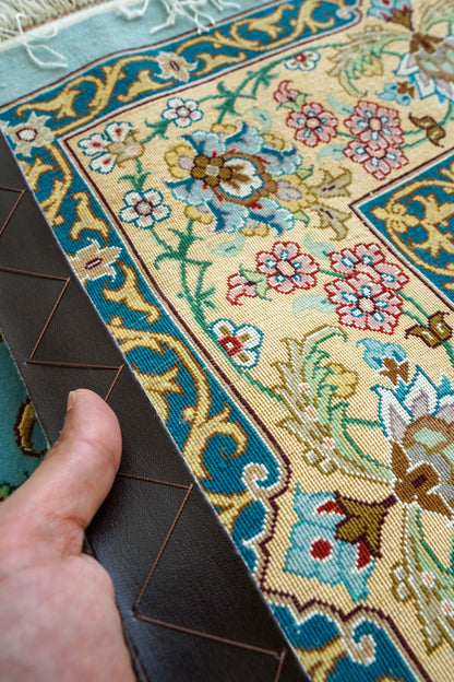  ペルシャ絨毯 イスファハン産 シャーシャハニ工房 約170×115cm｜コルクウールとシルク