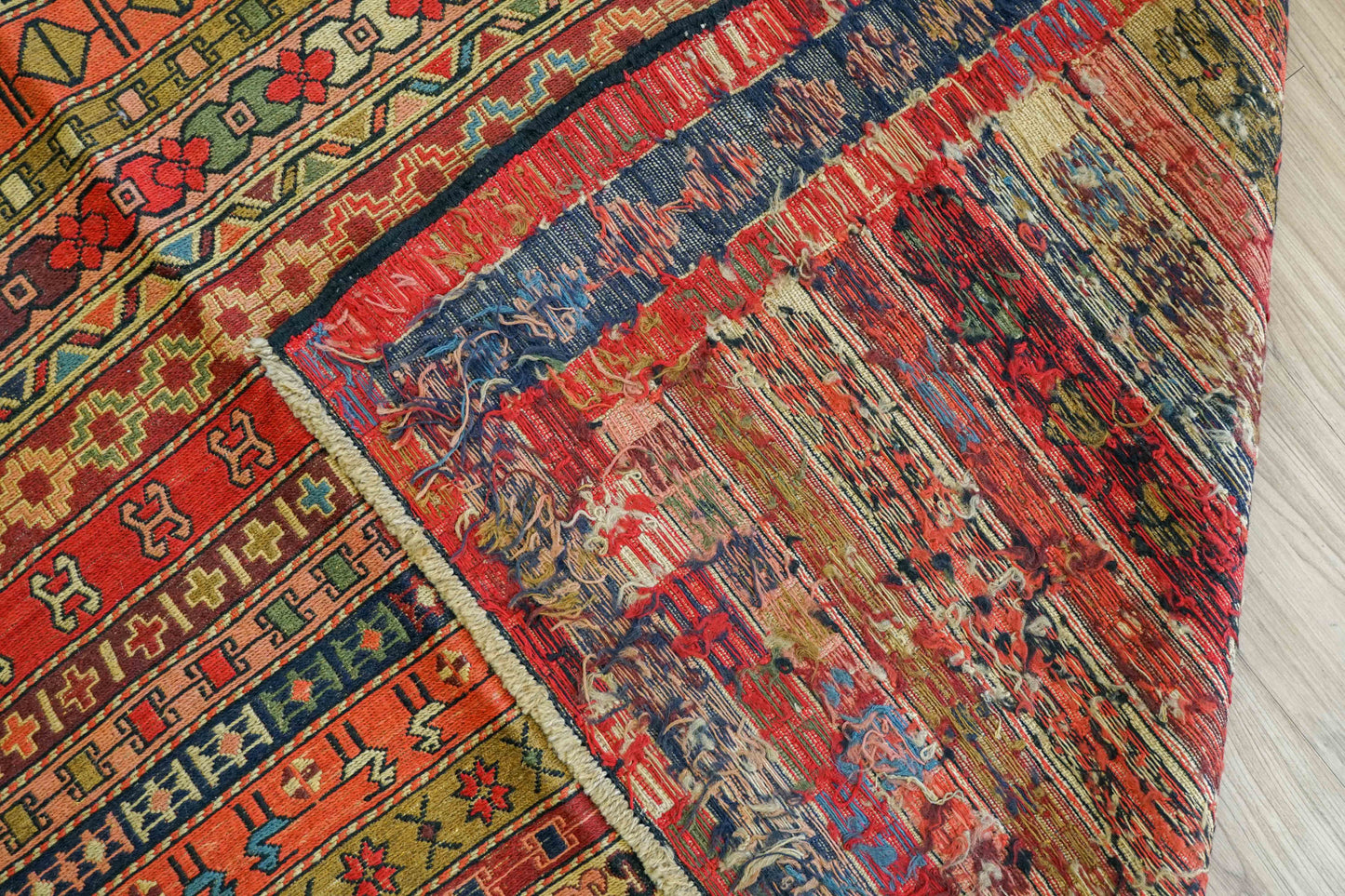  手織りペルシャ オールド シルジャンキリム ウールラグ 298×195cm