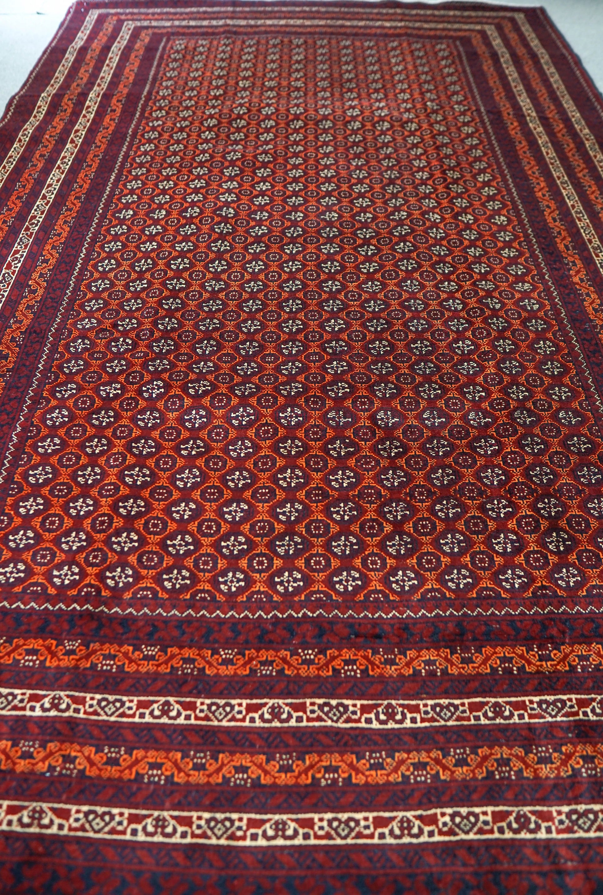 295×190cm アフガニウタン 手織り絨毯 ホジャロシュナイ トルクメン ボハララグ Decorworks