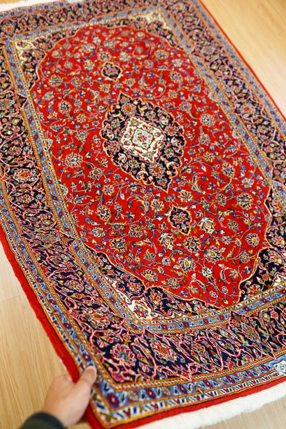  ペルシャ絨毯 カシャーン産 (カシャン) シャドサル工房 225×150cm