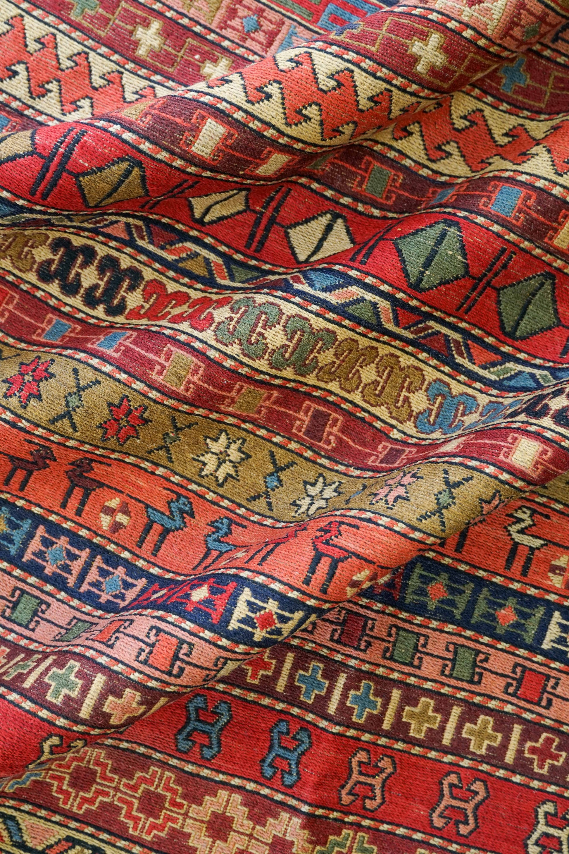  手織りペルシャ オールド シルジャンキリム ウールラグ 298×195cm