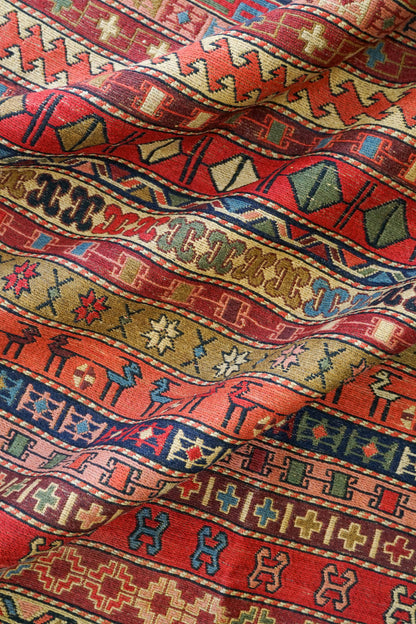  手織りペルシャ オールド シルジャンキリム ウールラグ 298×195cm